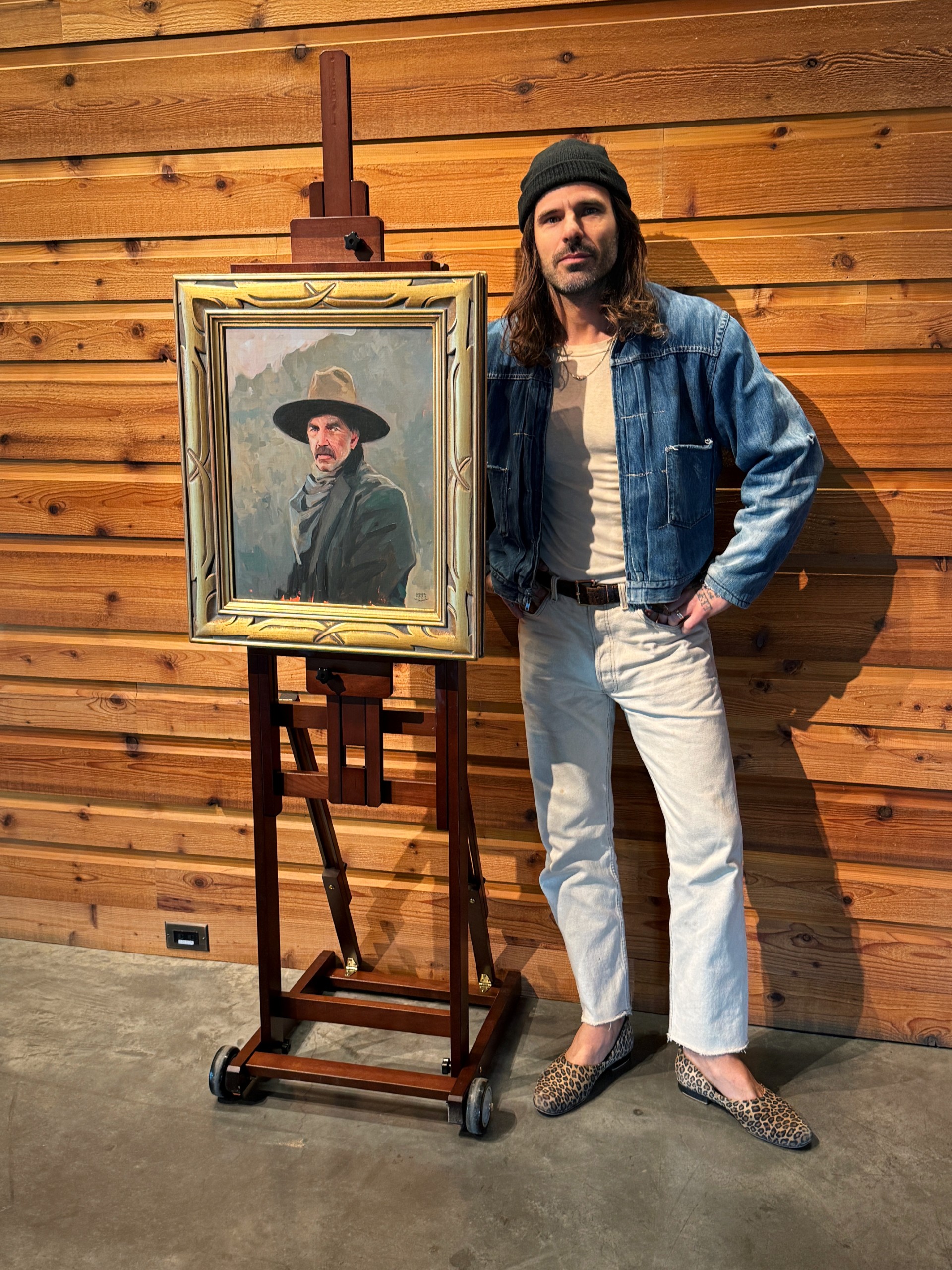 Mark Maggiori with his Kevin Costner portrait